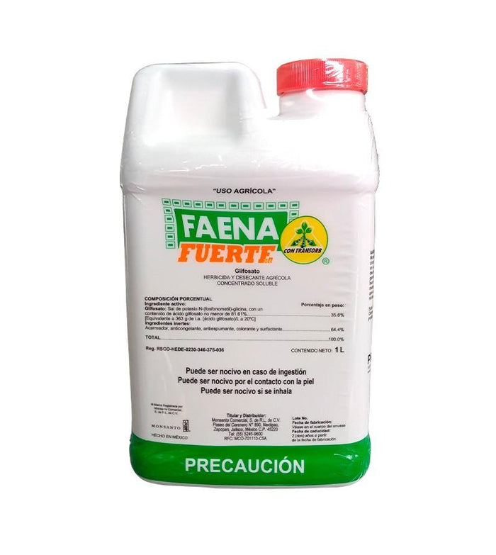 Herbicida glifosato Faena Fuerte 360, 1 Litro