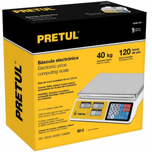 Báscula Electrónica Multifunciones Cap. 40kg Pretul BASE-40P (29966) - Avotools