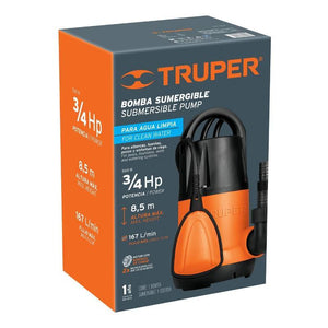 Bomba Sumergible Para Agua Limpia, 3/4HP Truper BOS-3/4LP (12600) - Avotools