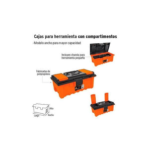 Caja Herramienta 14'' Naranja Con Comp Truper CHA-14NC (11139) - Avotools