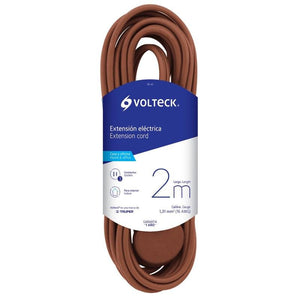 Extensión eléctrica doméstica, 2 M, Café, Volteck ED-2C (48001) - Avotools