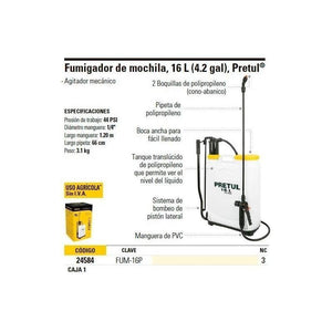 Fumigador Mochila 16lts Pretul FUM-16P (24584) - Avotools