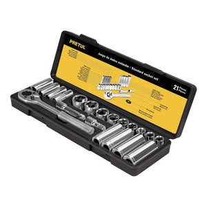 Juego Autocle 3/8' Std 21 Pz Pretul JD-3/8X21SAE-P (21187) - Avotools