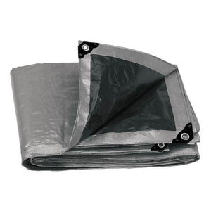 Lona Gris Reforzada, 5 X 5 Metros, Truper LT-55 (10775) - Avotools