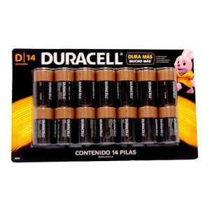 Pilas alcalinas D Duracell paquete 14 piezas - Avotools
