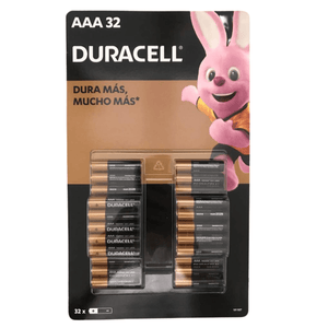 Pilas alcalinas Duracell AAA paquete 32 piezas - Avotools