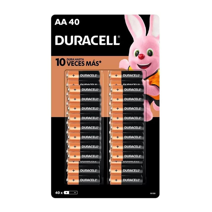 Pilas baterias alcalinas Duracell AA paquete 40 piezas