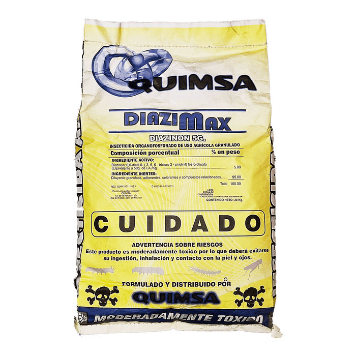 Quimsa Diazimax Insecticida Agricola Granulado Diazinon 5g. Saco 20 kilos