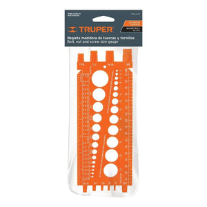 Regleta (regla) calibradora de tuercas y tornillos Truper REGLA-22 (10811) - Avotools
